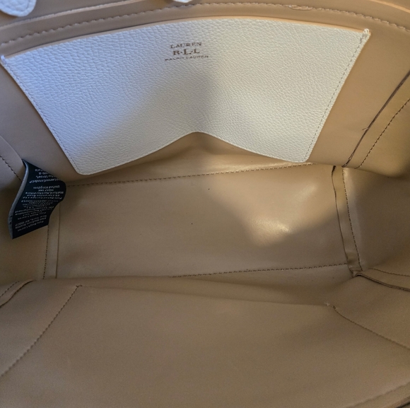 Ralph Lauren White Leather Tote Bag #129 - Picture 6 of 10